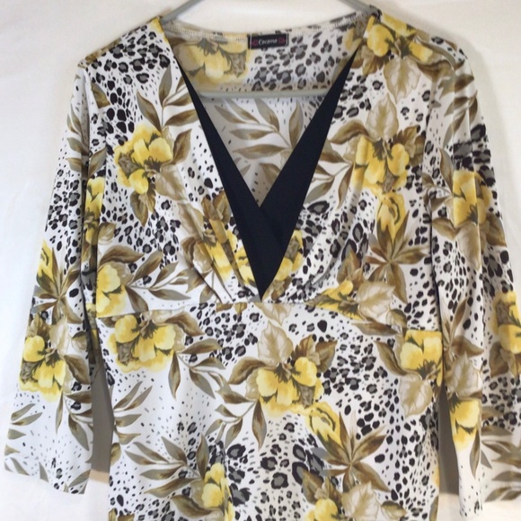 cocomo womens blouse size medium floral casual resort going out stretchy career - Picture 3 of 5